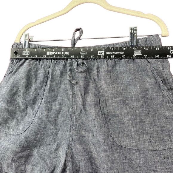 C&C California  Women's Linen Drawstring Shorts Blue Large - Picture 5 of 9